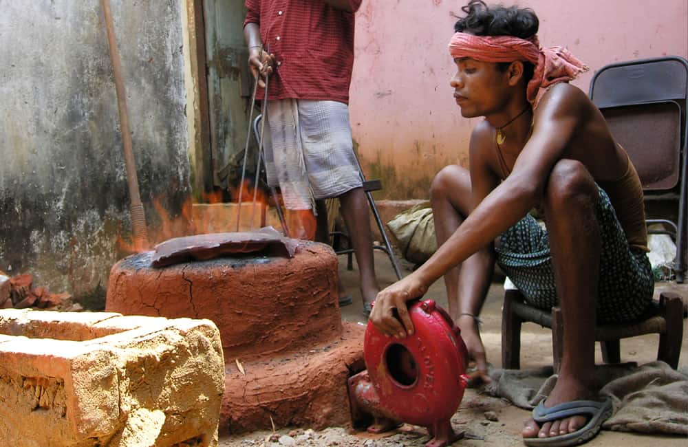 Dhokra-furnace1 Stoking furnace for making dhokra artifacts